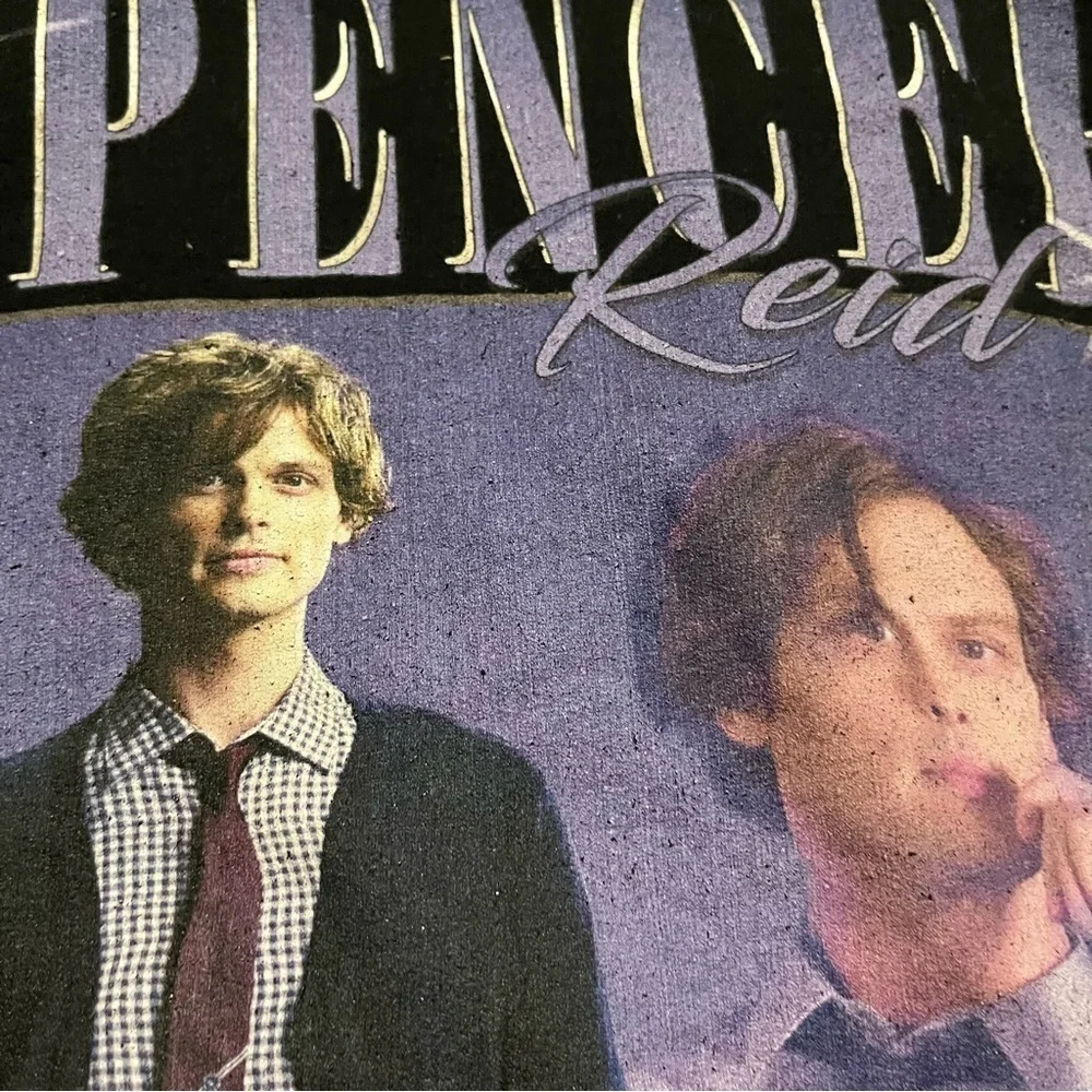 Spencer Reid Black Graphic Crewneck Criminal Minds Size Small/Medium Television